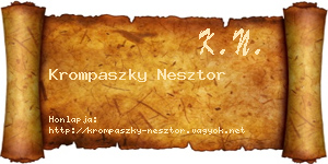 Krompaszky Nesztor névjegykártya